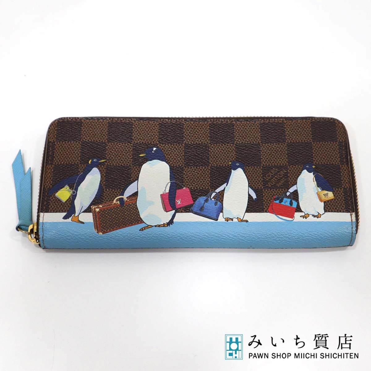 LV ポルトフォイユ・クレマンス ダミエ ブルー ペンギン 長財布