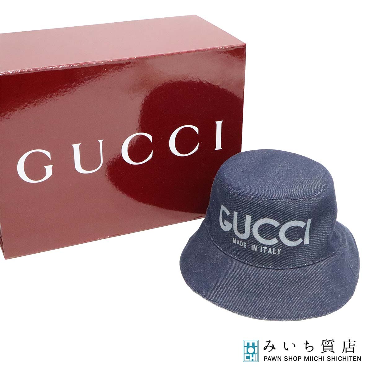 GUCCI グッチ レーザー デニム バケットハット 803042 3HA5W サイズM