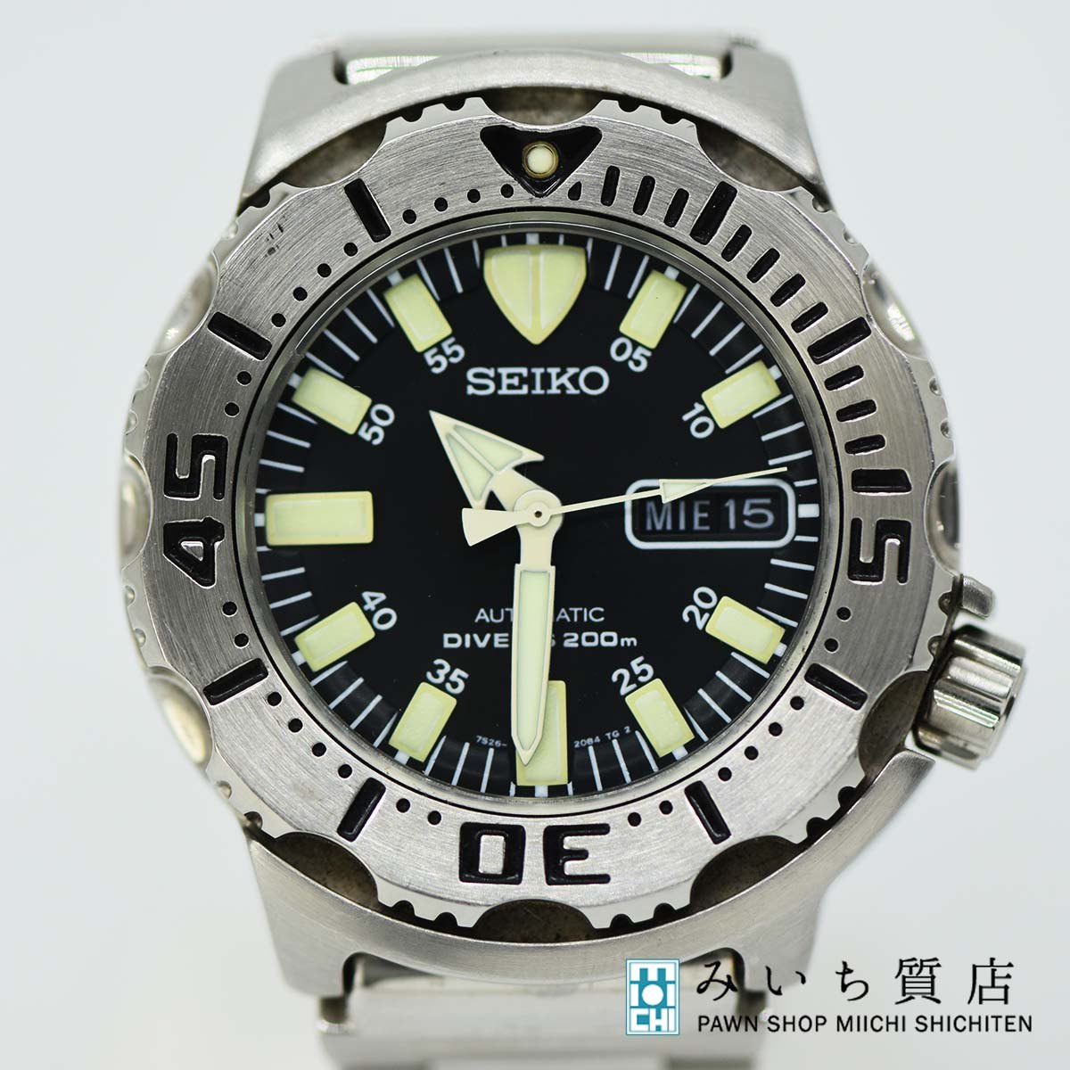 腕時計 セイコー SEIKO 7S26-0350 ダイバーズウォッチ 黒文字盤 AT 自動巻き デイト 20K473-2 – みいち質店