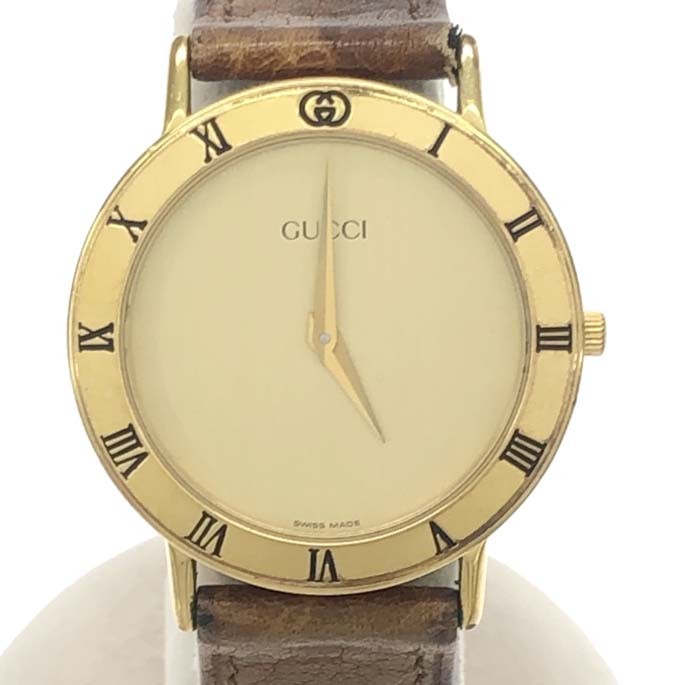 不動 腕時計 GUCCI グッチ 3000.2.M クォーツ QZ ラウンド