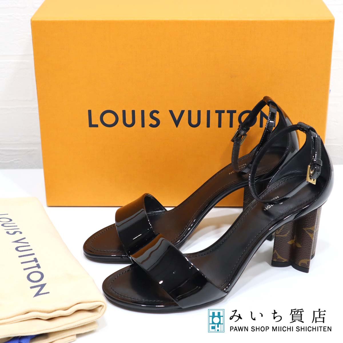 未使用 LV サンダル モノグラム シルエットライン サイズ38 25cm ブラック 黒 ルイヴィトン LOUIS VUITTON 靴 ok –  みいち質店