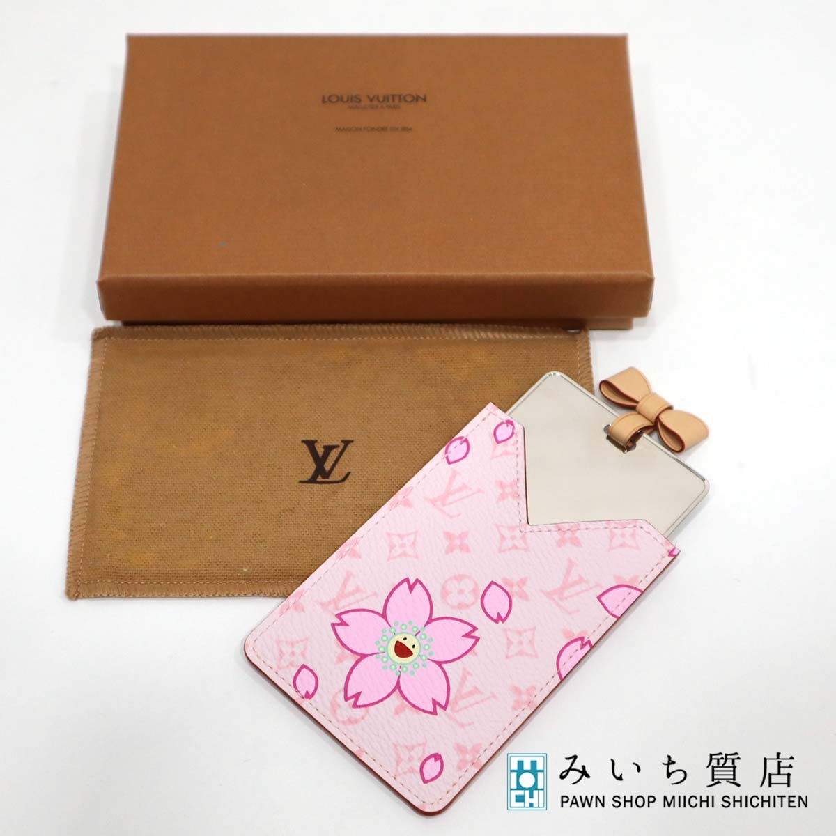 LV 村上隆 モノグラムチェリーブロッサム エテュイミロワールミラー