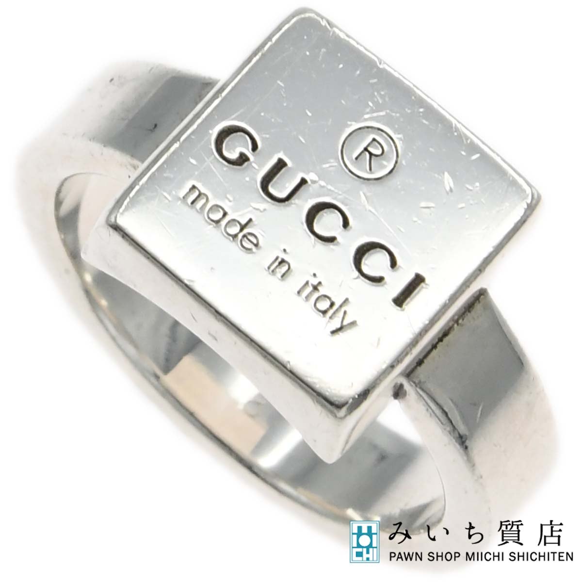 GUCCI グッチ リング スクエア プレート 8 約7.5号 925 シルバー 約6.1