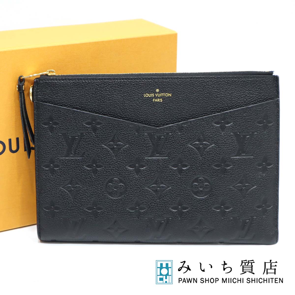 Louis Vuitton ブラック デイリーポーチ クラッチバッグ 美品 ルイヴィトン クラッチバッグ デイリーポーチ