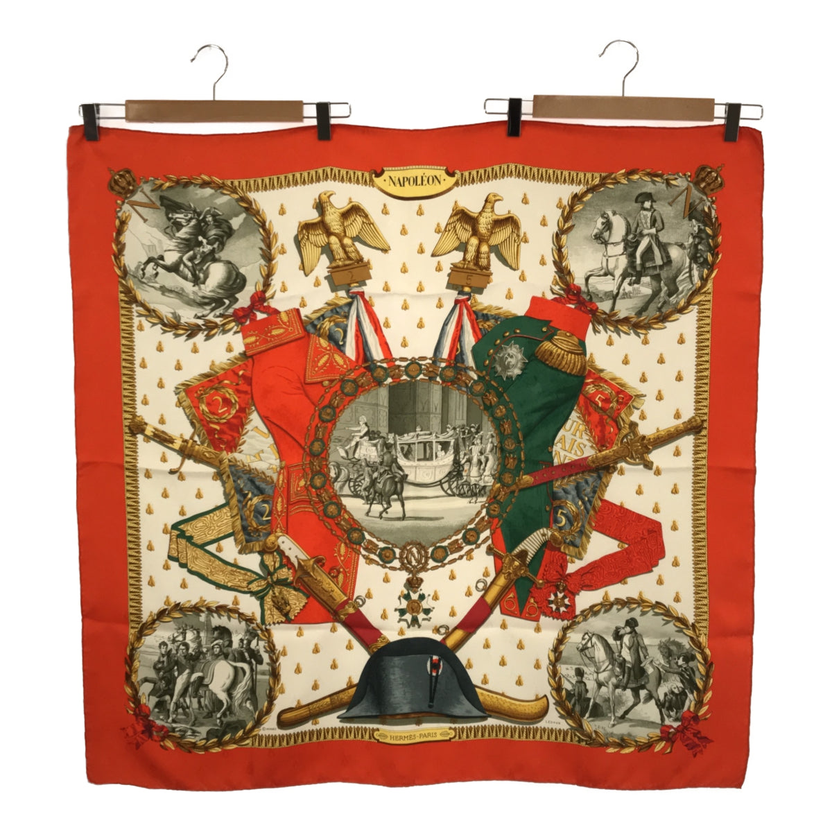 エルメス HERMES カレ90 スカーフ NAPOLEON ナポレオン オレンジ