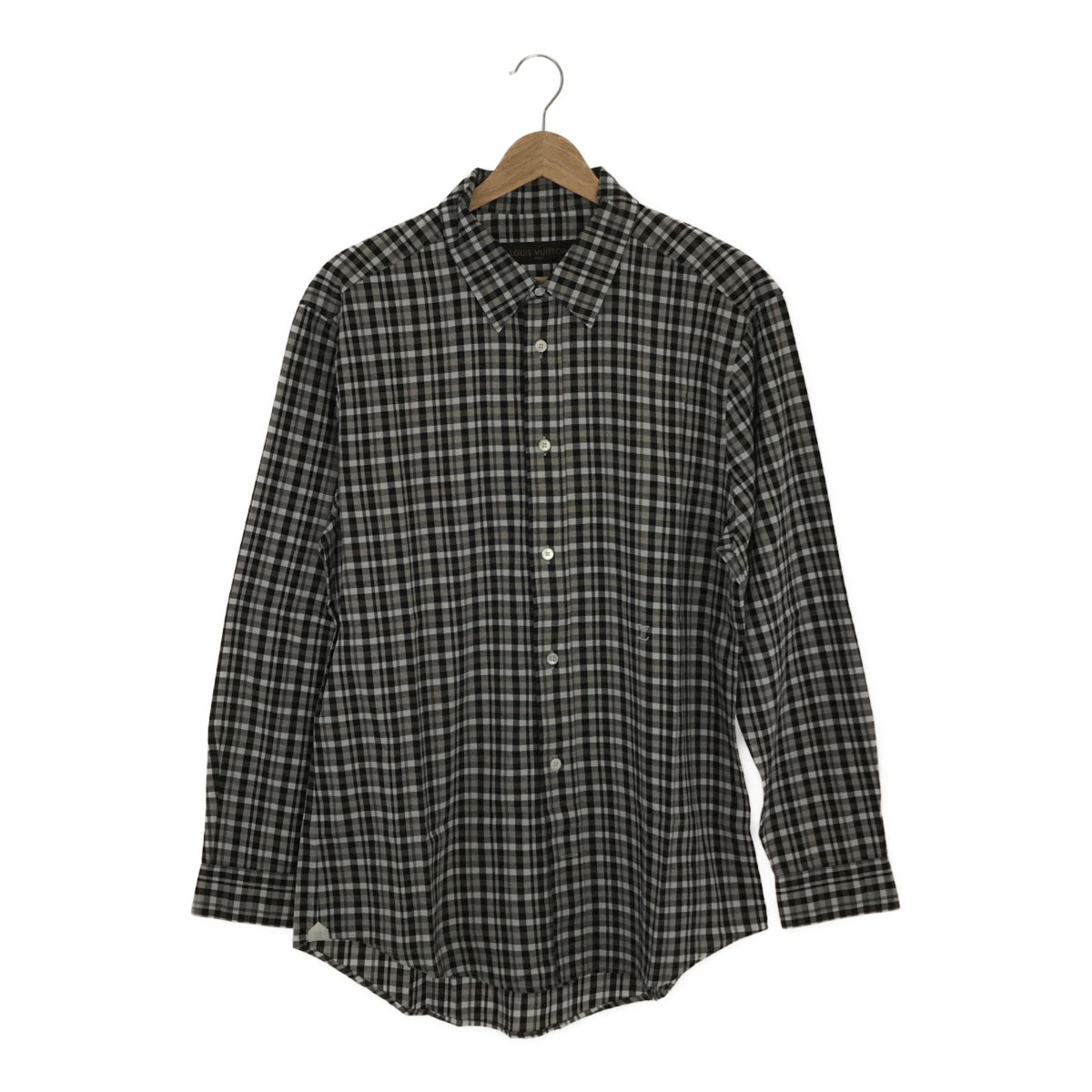 LV ルイヴィトン LOUIS VUITTON チェック シャツ XL サイズ9 RM132M ベージュ 黒 衣類 服 長袖 H6525 – みいち質店