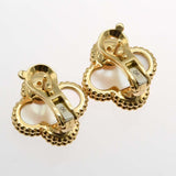 仕上済 VanCleef&Arpels VCA ヴァンクリーフ アーペル ピアス ヴィンテーンジ アルハンブラ 750 シェル 7.3g アクセサリー 箱有 H9764