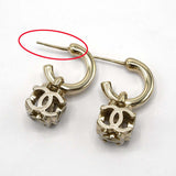 CHANEL シャネル ピアス A22K ココマーク フープ ダイス AB9567 シャンパンゴールド金具 箱あり ポスト曲がり M4292