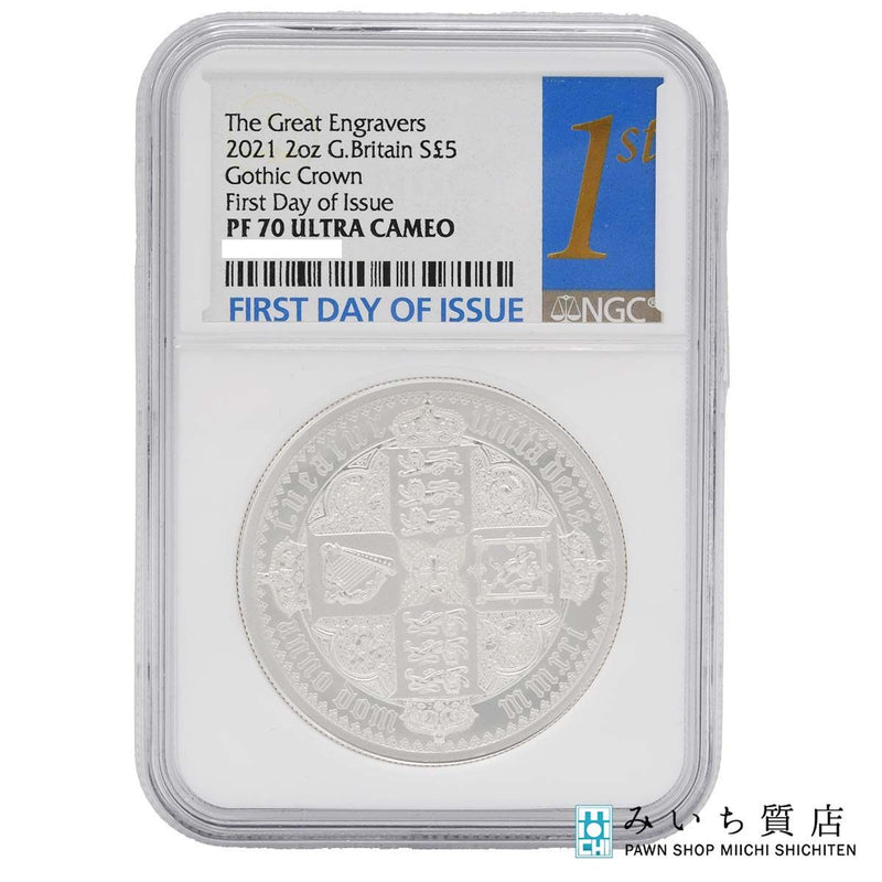 NGC FIRST DAY OF ISSUE PF70 ULTRA CAMEO 2021年 2オンス 5ポンド ゴシッククラウン ケース有 23k815-1