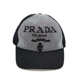 J296 PRADA プラダ スタッズ付 ベースボールキャップ 2HC179 2D0S Mサイズ ブラック ユニセックス 袋 J296