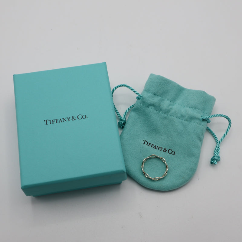 TIFFANY＆Co. ティファニー インフィニティ ナロー リング バンドリング 指輪 Ag925 シルバー 約16号 アクセサリー レディース 箱有 25k356-2