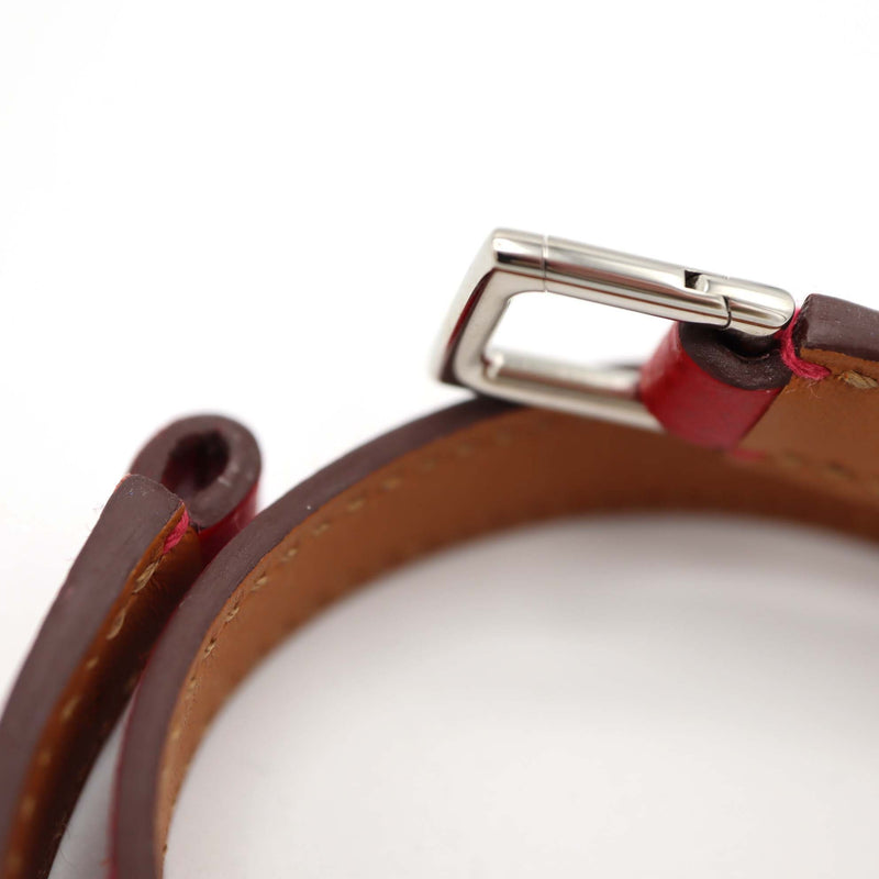 HERMES エルメス ブレスレット リヴァル コリエドシアン T刻印 レッド×シルバーカラー アクセサリー H5044-1