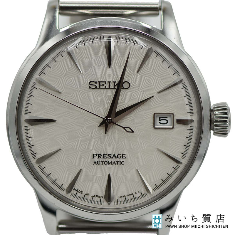 腕時計 稼働 SEIKO セイコー プレサージュ スタア バー 限定モデル SARY089 自動巻き 1000/1000 シルバー色文字盤 ベルト社外品 H9592