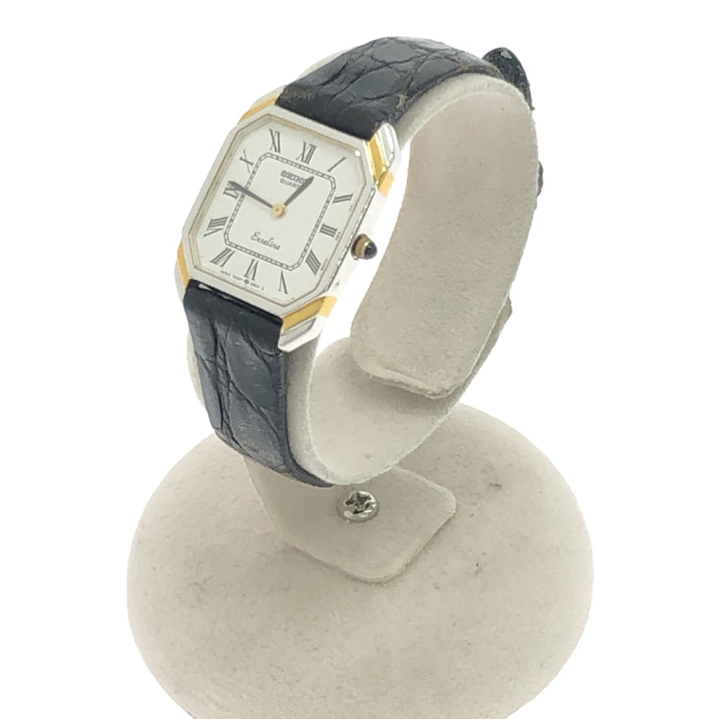 腕時計 稼働 SEIKO セイコー 7320-5380 エクセリーヌ クォーツ 白色文字盤 2025.6電池交換済 ベルト尾錠社外品 K251