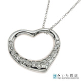 仕上げ済 Tiffany&Co. ティファニー ネックレス オープンハート ダイヤモンド PT950 約9.3g ジュエリー ◆ eco1963