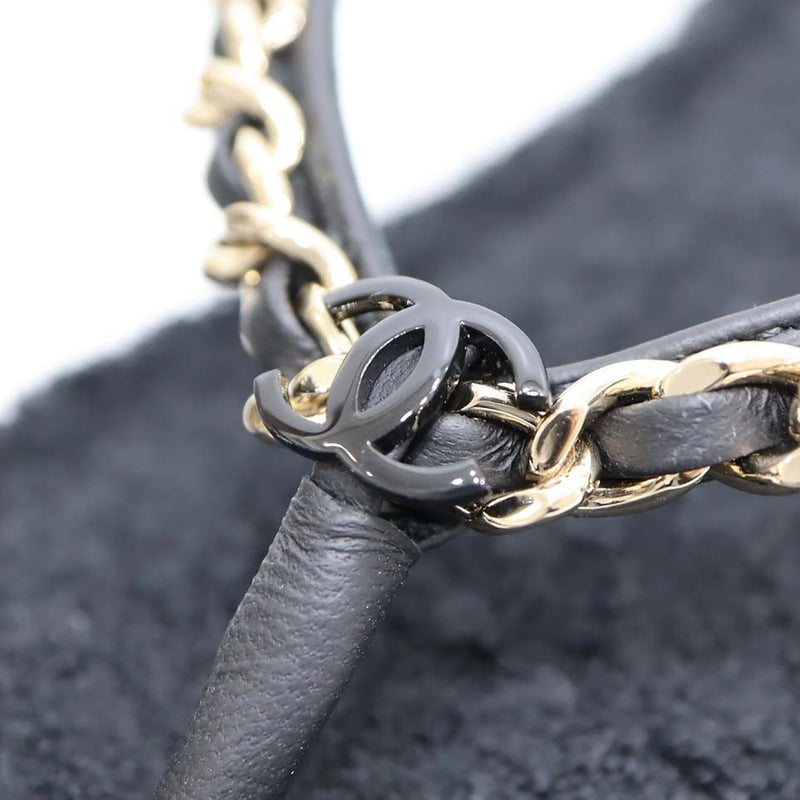 CHANEL シャネル ビーチサンダル G39886 ココマーク チェーン ゴールド金具 39 24.5cm 靴 ブラック フラット 23k418-2