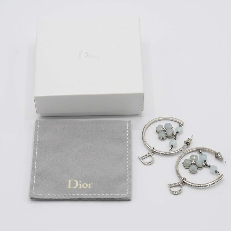 Christian Dior ディオール ピアス フラワー ラインストーン 約13.7g アクセサリー 箱袋 H1789