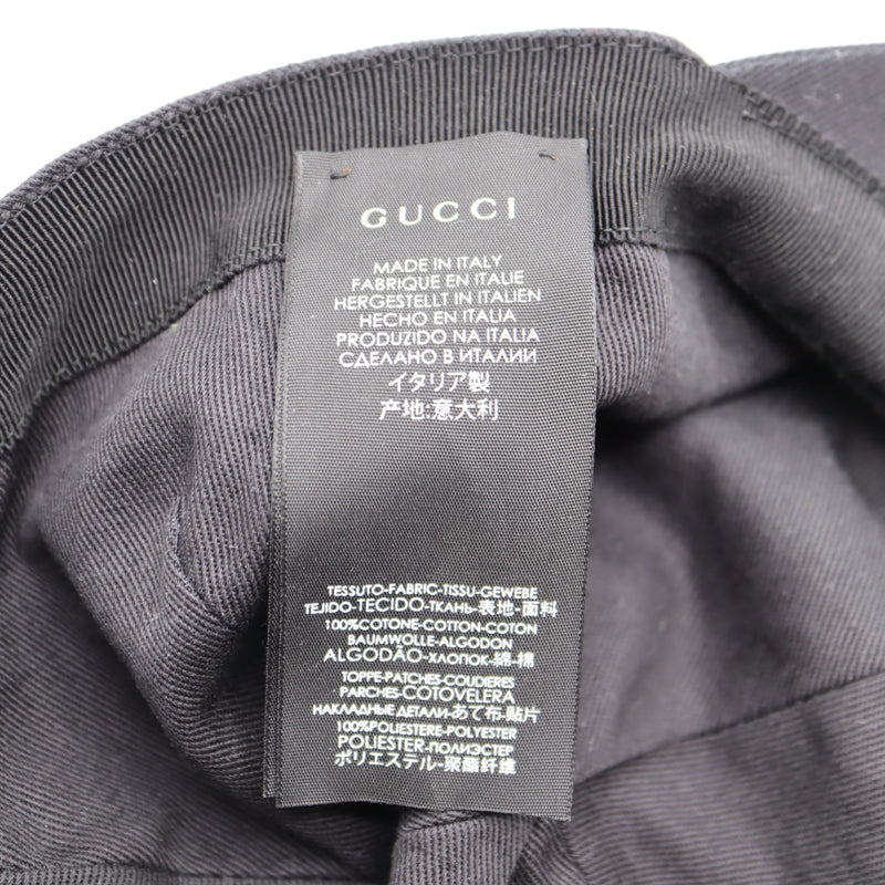 GUCCI グッチ キャップ M 58cm ラブ ロゴ ブラック 帽子 服飾小物 H20590