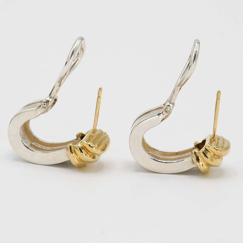 TIFFANY&Co. ティファニー ピアス グルーブドウィズ 925 750 コンビカラー 約7.5g アクセサリー 箱袋 H11595