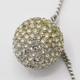 Christian Dior クリスチャン ディオール ネックレス ロゴ ボール ラインストーン シルバーカラー アクセサリー レディース 箱有 H7453