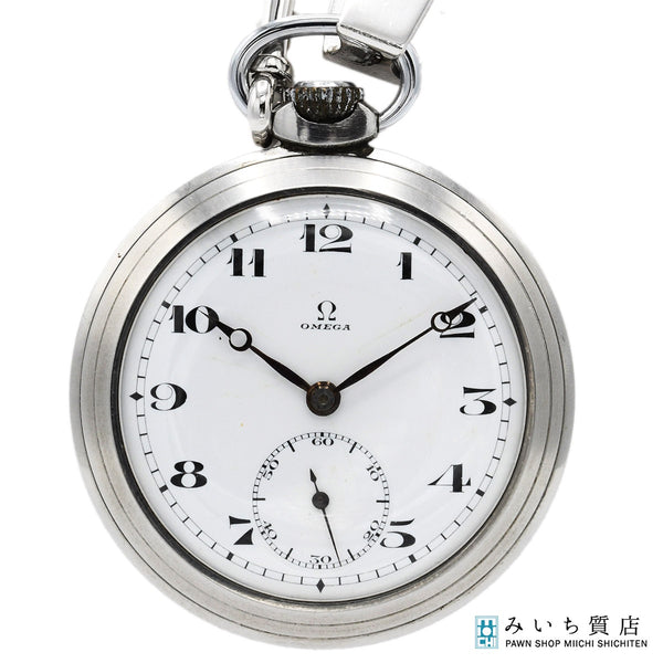 稼働 腕時計 OMEGA オメガ 懐中時計 100.426 スモセコ 手巻き 白色文字盤 ケース付き H20515
