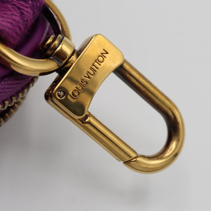 LOUIS VUITTON LV ルイヴィトン コインパース M68291 モノグラム デニム ラウンド ポーチ キーチェーン付 M4455