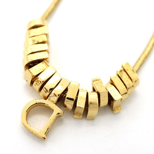 Christian Dior ディオール ネックレス Dモチーフ ゴールドカラー 約7.3g アクセサリー 袋 M1509-1
