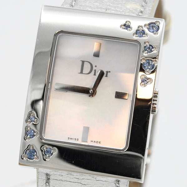 稼働 腕時計 Christian Dior ディオール D78-1094 クォーツ シェル文字盤 2025.7電池交換済 箱・ケース有 k405