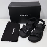 CHANEL シャネル サンダル 23A G45083 39 24.5cm マトラッセ スポーツサンダル ブラック 箱袋有 23k526-17