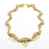 Christian Dior ディオール ゴールドフィッシュ イヤリング ネックレス セット フェイクパール アクセサリー まとめ ケースあり hi28