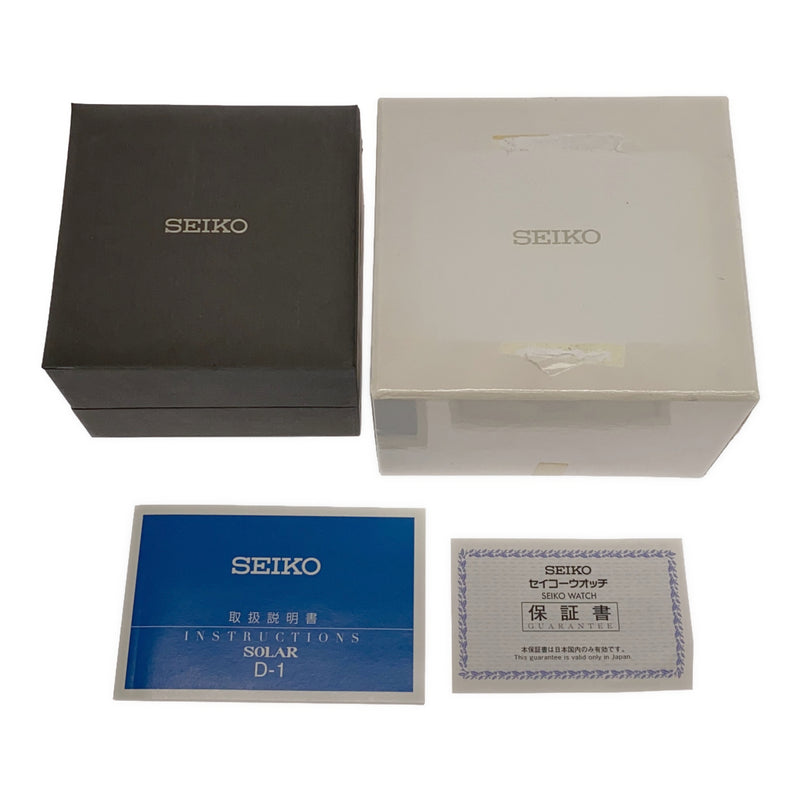 稼働 腕時計 SEIKO セイコー DOLCE ドルチェ V181-0AC0 ソーラー 水色シェル文字盤  箱・保・説明書あり H864