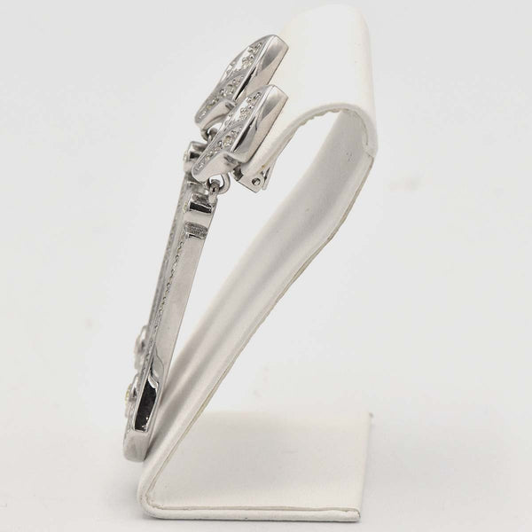 Christian Dior ディオール イヤリング ラインストーン シルバーカラー アクセサリー H6419