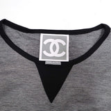 CHANEL シャネル 長袖 カットソー P29247V19763 グレー×ブラック サイズ38 Mサイズ 約9号 レディース H22194