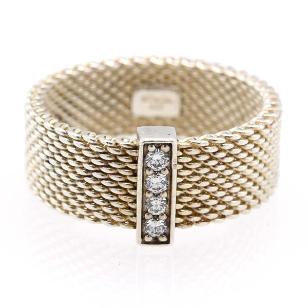 TIFFANY&Co. ティファニー サマセット リング 4P ダイヤ シルバー925 指輪 11.5号 約4.0g  箱・袋あり H19540