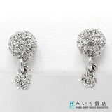 Christian Dior クリスチャンディオール イヤリング ラインストーン シルバーカラー アクセサリー レディース H12294