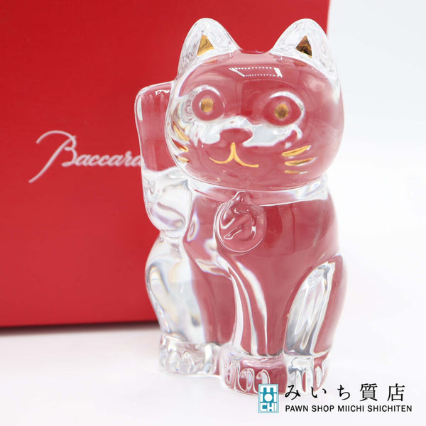 Baccarat バカラ 招き猫 置物 インテリア 箱有 M4040