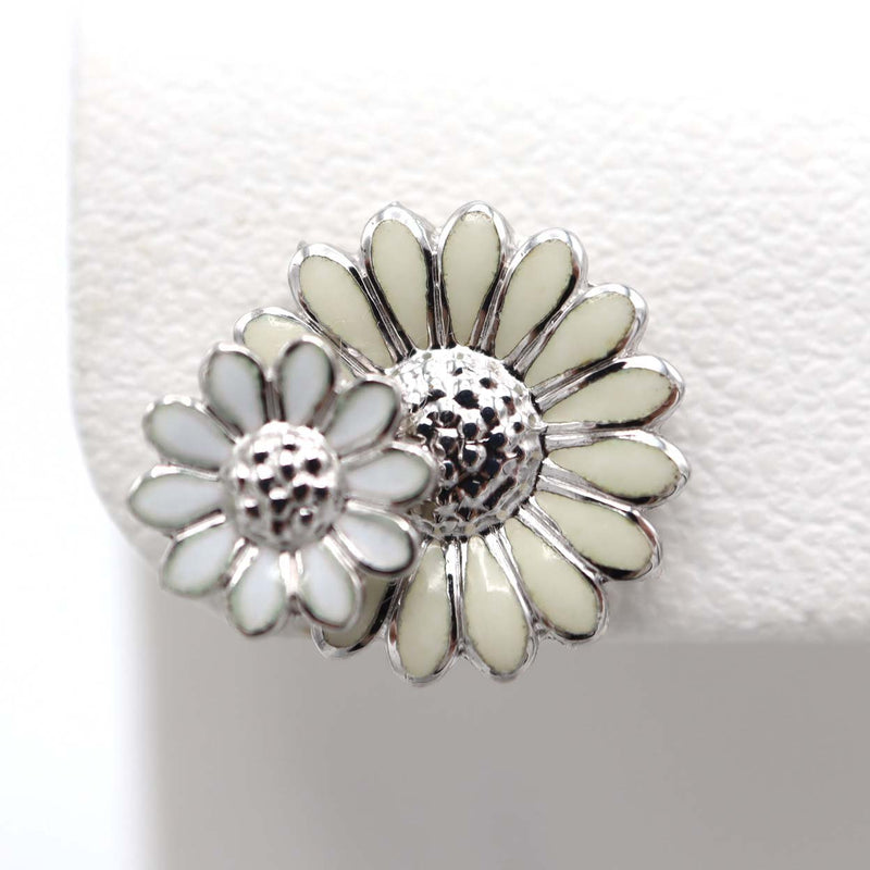 Georg Jensen ジョージジェンセン スティーヌゴヤ コラボ ピアス デイジー シルバー 925 約2.8g ホワイト系 アクセサリー H16443
