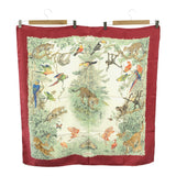 HERMES エルメス カレ90 スカーフ EQUATEUR 赤道直下 動物 アニマル ヒョウ シルク100 赤 M2336-3