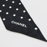 未使用 CHANEL シャネル ツイリー ココマーク 絹100 ブラック×ホワイト 箱有 H20788