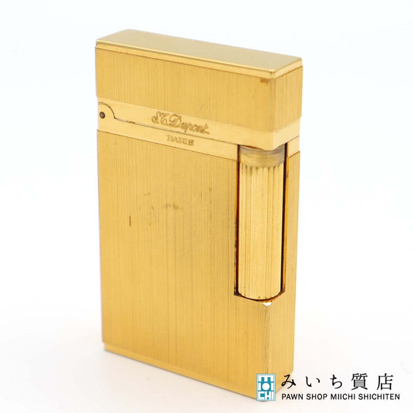 S.T.Dupont デュポン LINE2 ライン2 ヘアライン ガスライター ゴールドカラー 喫煙具 着火未確認 M717