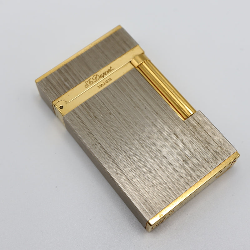 着火未確認 S.T.Dupont ライター デュポン ライン シルバー×ゴールド 喫煙具 ビンテージ コレクション H5968