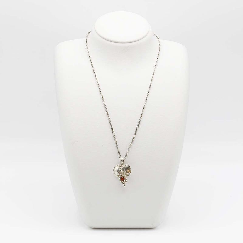 GEORG JENSEN ジョージジェンセン 1996 ヘリテージ ネックレス 葡萄 グレープ シルバー925 カーネリアン 約10.7g 25k651-12