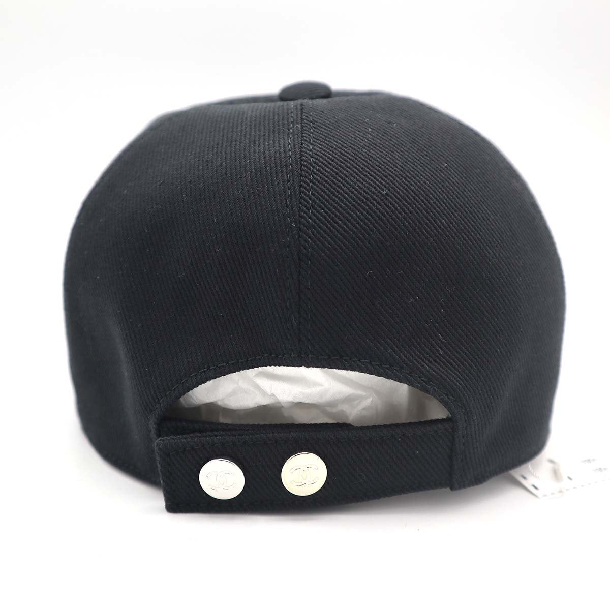 CHANEL シャネル キャップ 帽子 デニム コットン ブラック レディース