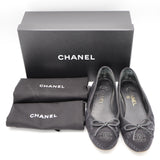 CHANEL シャネル G02819 バレエシューズ パンプス フラットシューズ 靴 36C レディース ブラック 箱有 25k255-3
