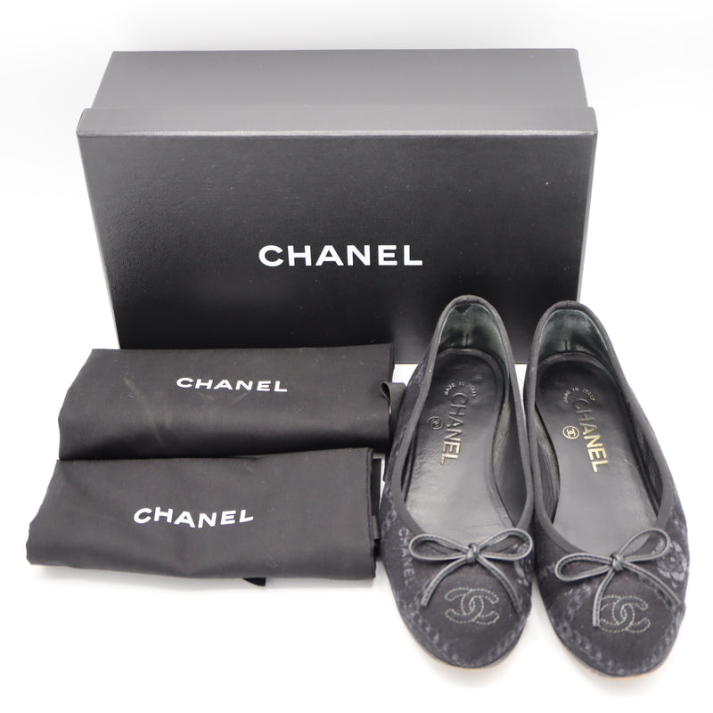 CHANEL シャネル G02819 バレエシューズ パンプス フラットシューズ 靴 36C レディース ブラック 箱有 25k255-3