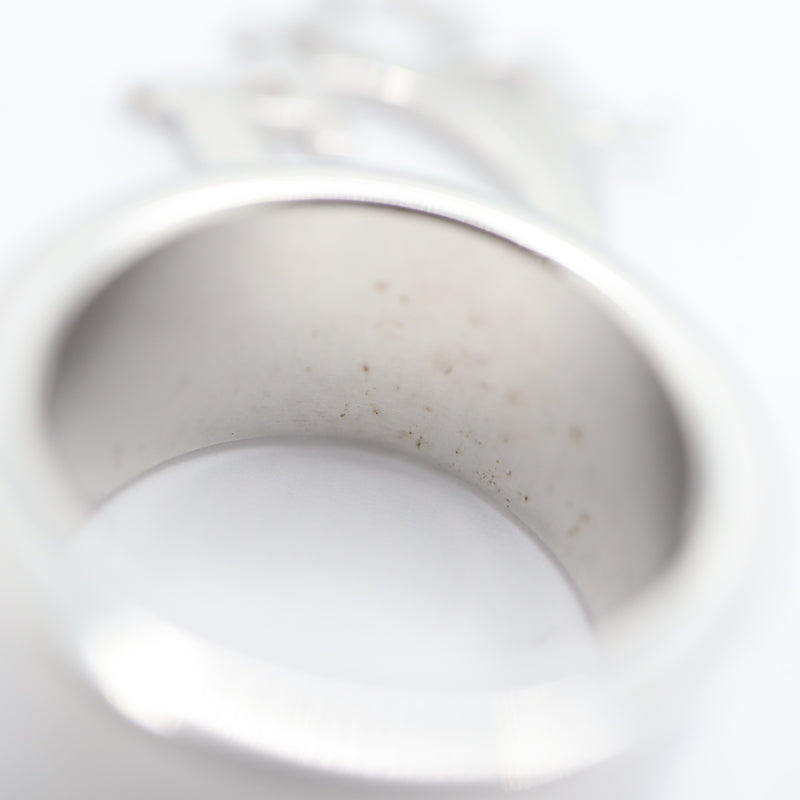 Christian Dior ディオール リング 指輪 チャーム ロゴ サイズ6 約10.5号 アクセサリー シルバー色 保管袋有 H20377