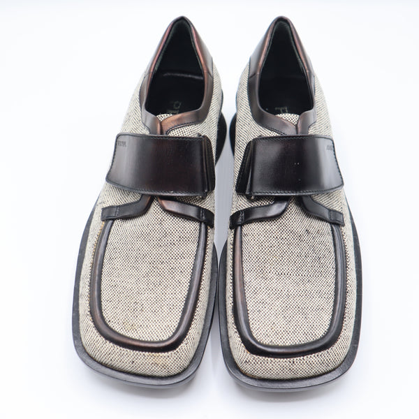 PRADA プラダ スクエアトゥーシューズ グレー系 メンズ 靴 H1454