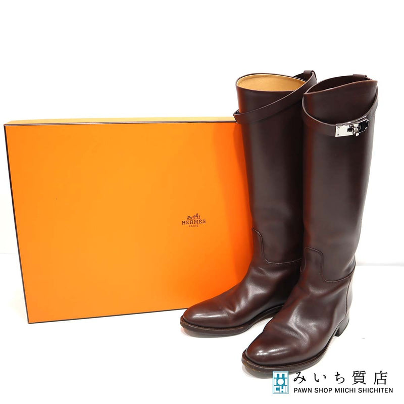 エルメス　ロングブーツ HERMES エルメス ジャンピング ブーツ ロングブーツ ケリー金具