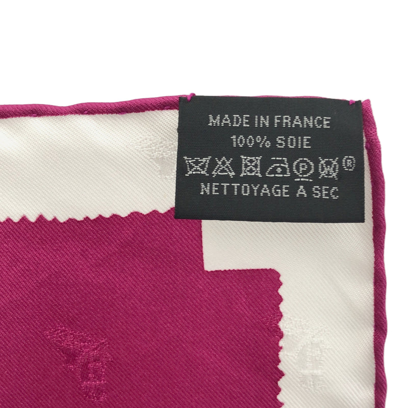 HERMES エルメス スカーフ カレ90  Tout en carre 全てはカレの中に シルク100％ ピンク 箱有 M3733