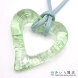 Baccarat バカラ クリスタルガラス オープンハート・サブレ ペンダント ジェード グリーン ネックレス 19k318-160